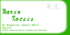 mario kocsis business card